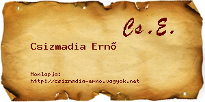 Csizmadia Ernő névjegykártya