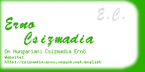 erno csizmadia business card
